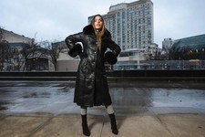 Cappotto lungo donna pelle