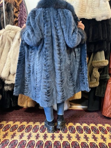 Cappotto visone blu con - visone,