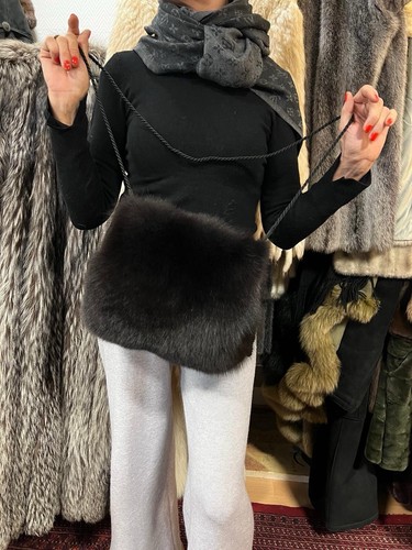 Borsa pelliccia nera - di,