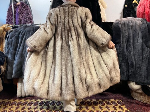 Cappotto pelliccia blu - blu, con