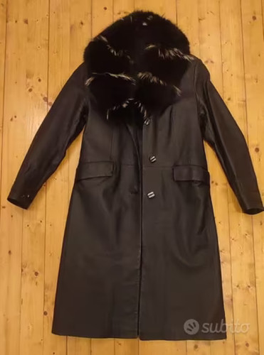 Cappotto vera pelle con - pelle,